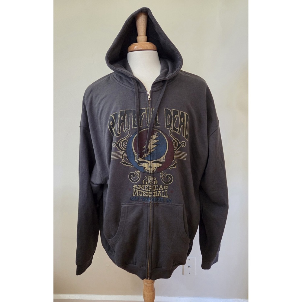 Liquid Blue Grateful Dead Zip Up Hoodie Great American Music Hall Approx 2XL